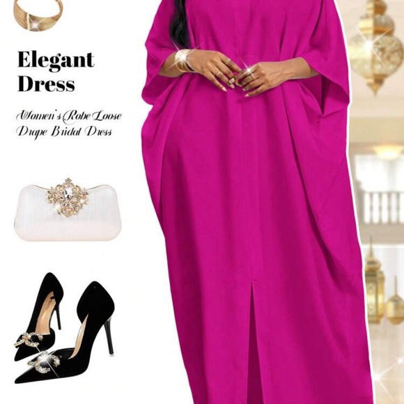 Dresses & Skirts - Elegant Women's Magenta Robe Dress